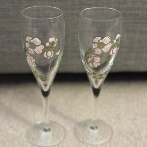 Perrier Jouet Floral Champagne Flutes Brand New